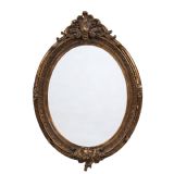 French Large Gold Oval Mirror